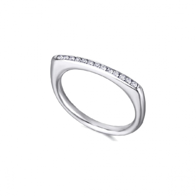 Anillo de oro blanco de 18 Kt con diamantes de 0,13 ct
