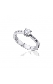 Anillo de oro blanco de 18 Kt con diamantes de 0,56 ct