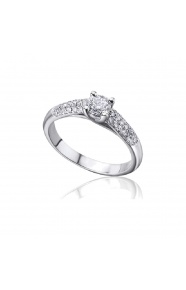 Anillo de oro blanco de 18 Kt con diamantes de 0,69 ct