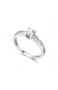 Anillo de oro blanco de 18 Kt con diamantes de 0,49 ct