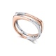 Anillo de oro blanco y rosa de 18 Kt con diamantes de 0,06 ct