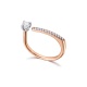 Anillo de oro blanco y rosa de 18 Kt con diamantes de 0,25 ct