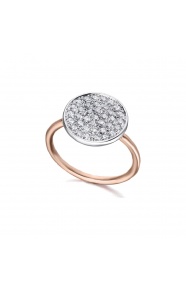 Anillo de oro blanco y rosa de 18 Kt con diamantes de 0,50 ct