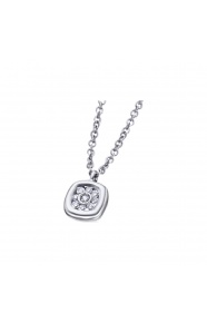 Colgante de oro blanco de 18 Kt con diamantes de 0,06 ct