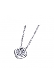 Colgante de oro blanco de 18 Kt con diamantes de 0,10 ct