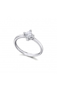 Anillo de oro blanco de 18 Kt con diamante de 0,52 ct