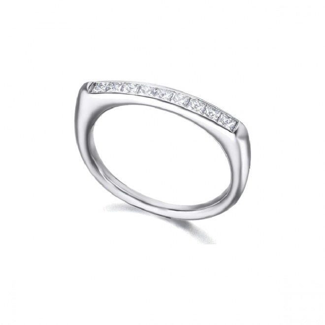 Anillo de oro blanco de 18 Kt con diamantes de 0,44 ct