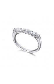 Anillo de oro blanco de 18 Kt con diamantes de 0,40 ct