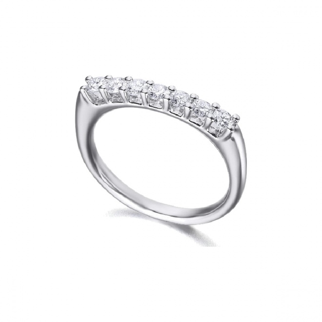 Anillo de oro blanco de 18 Kt con diamantes de 0,40 ct