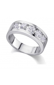 Alianza de oro blanco de 18 Kt con diamantes de 1,50 ct
