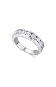 Alianza de oro blanco de 18 Kt con diamantes de 1,26 ct
