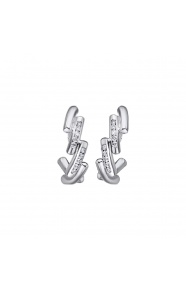 Pendientes de oro blanco de 18 Kt con diamantes de 0,10 ct