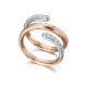 Anillo de oro blanco y rosa de 18 Kt con diamantes de 0,28 ct