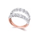 Anillo de oro blanco y rosa de 18 Kt con diamantes de 1,52 ct