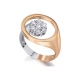 Anillo de oro blanco y rosa de 18 Kt con diamantes de 0,55 ct