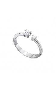 Anillo de oro blanco de 18 Kt con diamantes de 0,08 ct