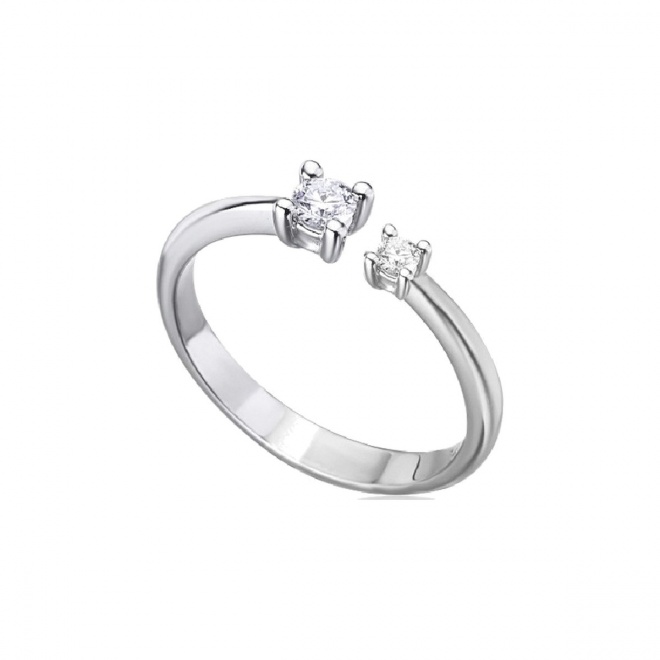 Anillo de oro blanco de 18 Kt con diamantes de 0,08 ct