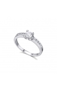 Anillo de oro blanco de 18 Kt con diamantes de 0,48 ct