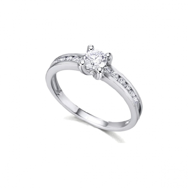 Anillo de oro blanco de 18 Kt con diamantes de 0,48 ct