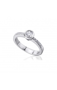 Anillo de oro blanco de 18 Kt con diamantes de 0,44 ct