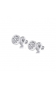 Pendientes de oro blanco de 18 Kt con diamantes