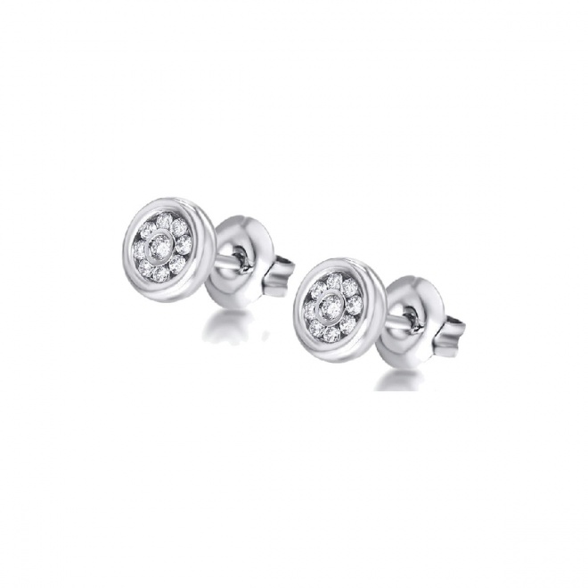 Pendientes de oro blanco de 18 Kt con diamantes