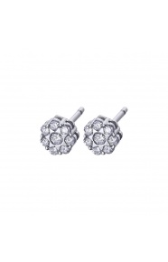 Pendientes de oro blanco de 18 Kt con diamantes de 0,32 ct