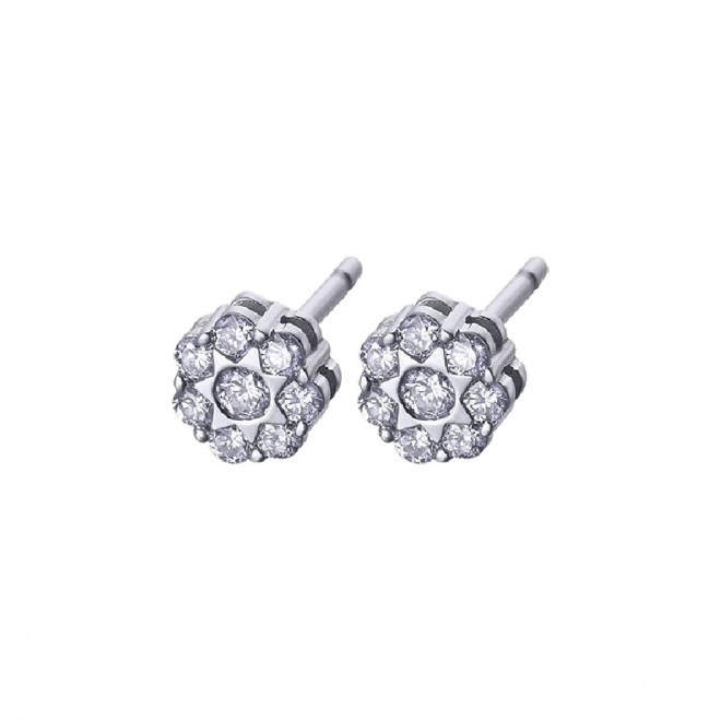 Pendientes de oro blanco de 18 Kt con diamantes de 0,32 ct