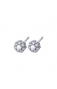Pendientes de oro blanco de 18 Kt con diamantes de 0,26 ct