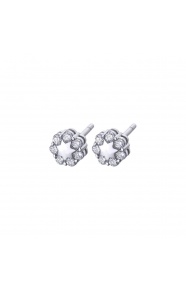 Pendientes de oro blanco de 18 Kt con diamantes de 0,39 ct