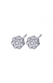 Pendientes de oro blanco de 18 Kt con diamantes de 0,48 ct