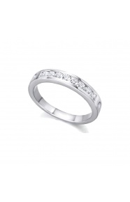 Alianza de oro blanco de 18 Kt con diamantes de 0,34 ct