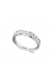 Alianza de oro blanco de 18 Kt con diamantes de 0,80 ct