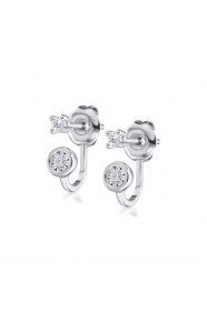 Pendientes de oro blanco de 18 Kt con diamantes de 0,19 ct