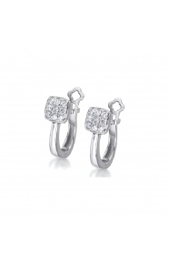 Pendientes de oro blanco de 18 Kt con diamantes de 0,16 ct