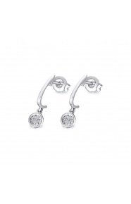 Pendientes de oro blanco de 18 Kt con diamantes de 0,07 ct