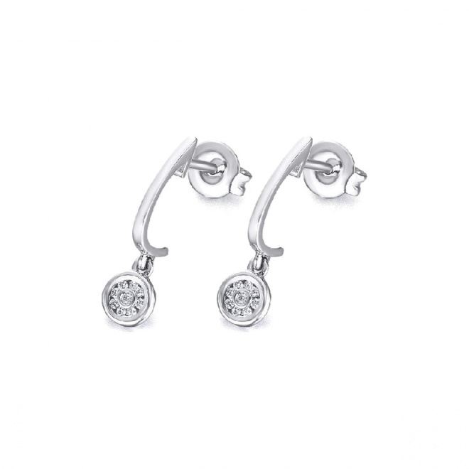 Pendientes de oro blanco de 18 Kt con diamantes de 0,07 ct