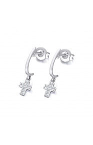 Pendientes de oro blanco de 18 Kt con diamantes de 0,10 ct