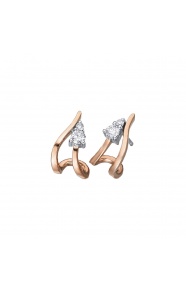 Pendientes de oro blanco y rosa de 18 Kt con diamantes de 0,44 ct