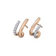Pendientes de oro blanco y rosa de 18 Kt con diamantes de 0,20 ct