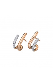 Pendientes de oro blanco y rosa de 18 Kt con diamantes de 0,20 ct