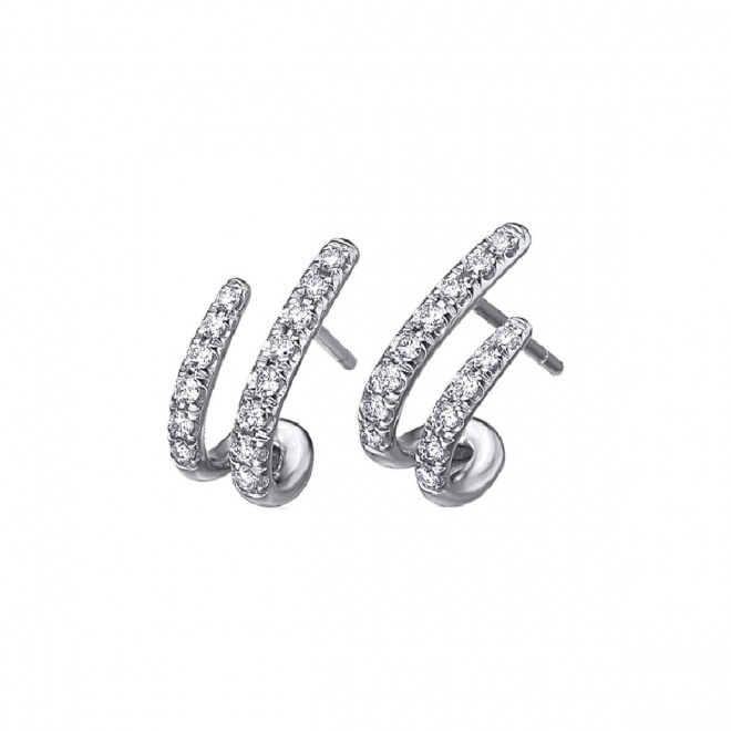 Pendientes de oro blanco de 18 Kt con diamantes de 0,50 ct