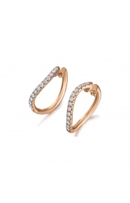 Pendientes de oro blanco y rosa de 18 Kt con diamantes de 0,47 ct