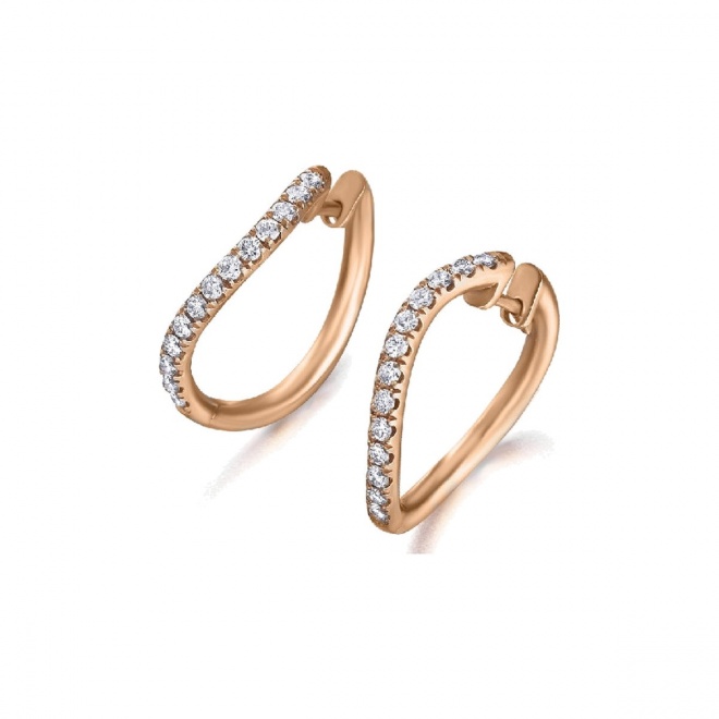 Pendientes de oro blanco y rosa de 18 Kt con diamantes de 0,47 ct