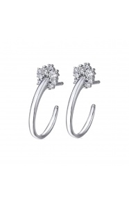 Pendientes de oro blanco de 18 Kt con diamantes de 0,27 ct