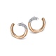 Pendientes de oro blanco y rosa de 18 Kt con diamantes de 0,18 ct