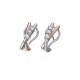 Pendientes de oro blanco y rosa de 18 Kt con diamantes de 0,60 ct