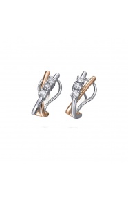 Pendientes de oro blanco y rosa de 18 Kt con diamantes de 0,60 ct