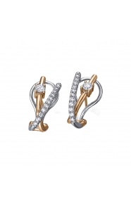 Pendientes de oro blanco y rosa de 18 Kt con diamantes de 0,62 ct