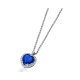 Colgante de oro blanco de 18 Kt con zafiro y orla de diamantes, 0,32 ct